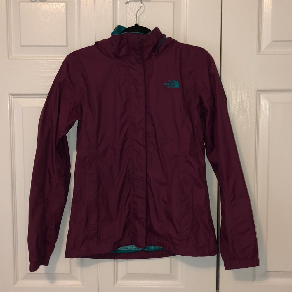 North face plum hyvent rain jacket